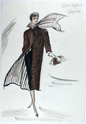 Lot 2078 - EDITH HEAD (1897-1981) Original costume design...