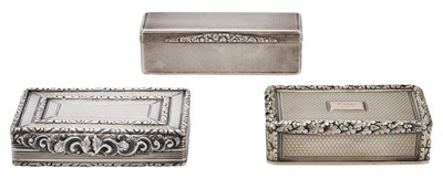 Lot 151 - Three George IV Sterling Silver and Gilt Snuff...