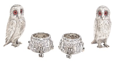 Lot 161 - Pair of Victorian Teniers Pattern Open Salts...