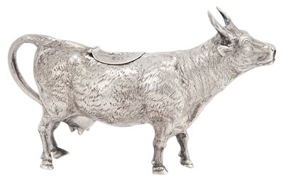 Lot 166 - Continental Silver Novelty Cow-Form Cream Jug...