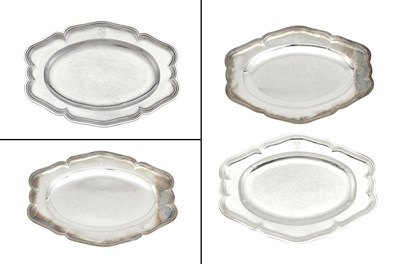 Lot 181 - Set of Four Graduated Dutch Silver Platters...