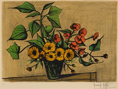 Lot 1076 - Bernard Buffet (1928-1999) BOUQUET DE SOUCIS...