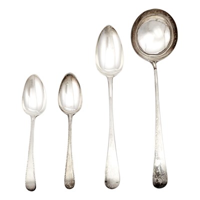 Lot 1214 - Four George III Sterling Silver Serving Pieces...