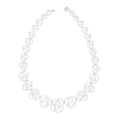 Lot 110 - White Gold and Diamond Necklace