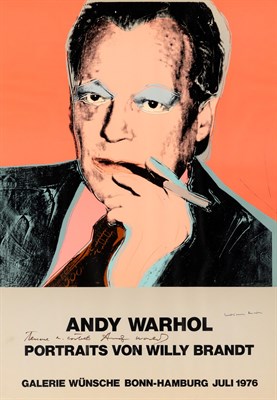 Lot 211 - WARHOL, ANDY Signed poster of Willy Brandt and...