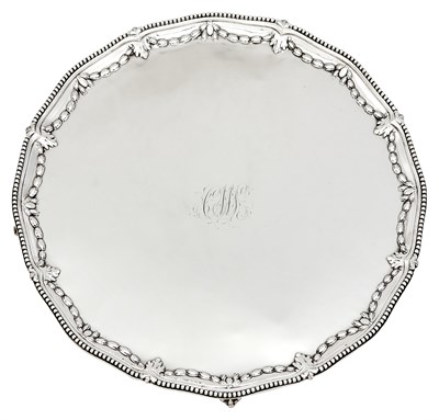 Lot 111 - George III Sterling Silver Salver John Carter,...