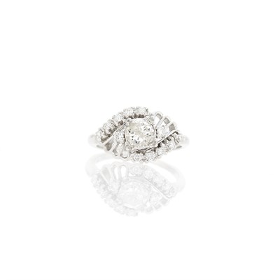 Lot 1155 - White Gold and Diamond Ring