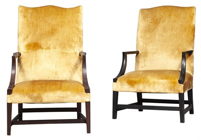 Lot 89 - Federal Mahogany Upholstered Lolling Chair