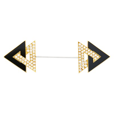 Lot 167 - Gold, Diamond and Black Onyx Jabot