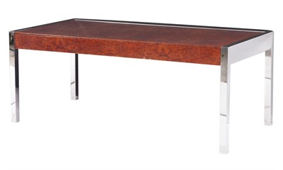Lot 356 - Pace Collection Burlwood and Chromed Metal...