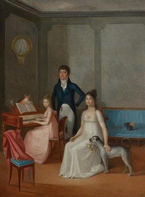 Lot 1054 - Jean-Jacques Hauer German, 1751-1829 Portrait...