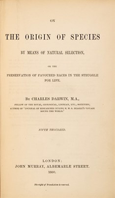 Lot 229 - A large collection of early editions of Charles Darwin's works on evolution