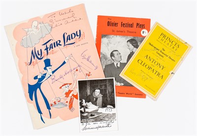 Lot 2131 - [THEATER AUTOGRAPHS] A group of signed items....