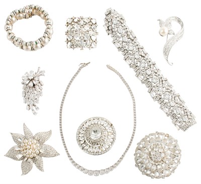 Lot 2177 - Group of Imitation Pearl and Rhinestone Costume Jewelry