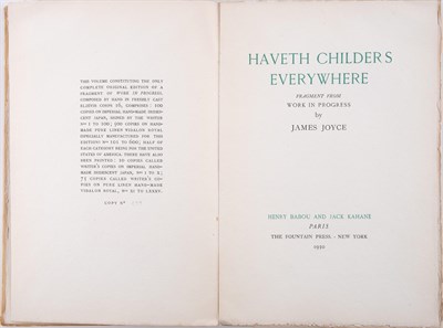 Lot 152 - JOYCE, JAMES Haveth Childers Everywhere....