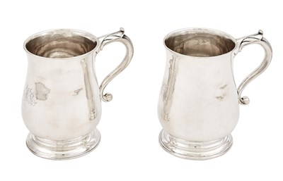 Lot 1210 - Pair of George III Irish Sterling Silver Mugs...