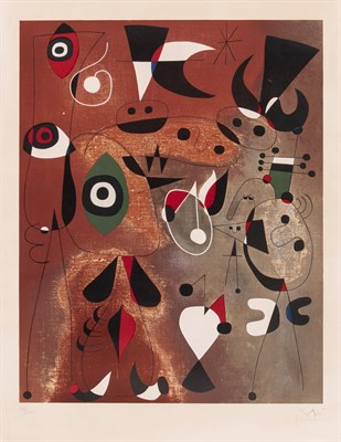 Lot 120 - After Joan Miró (1893-1983) FEMME, OISEAUX ET...