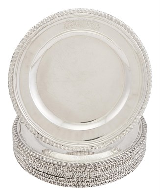 Lot 1198 - Set of Twelve George II Sterling Silver Dinner...