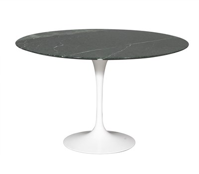 Lot 345 - Eero Saarinen for Knoll Studios Marble and White Enameled Metal Tulip Table