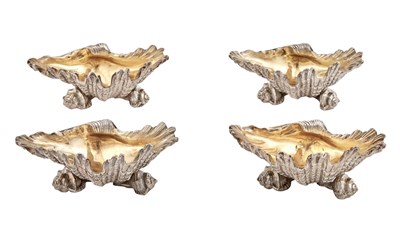 Lot 1243 - Set of Four Partial Gilt Silver Plated Novelty...