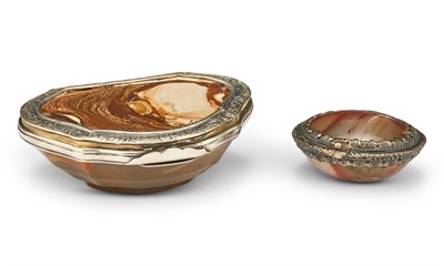 Lot 1165 - Two Continental Silver Mounted Hardstone Snuff...