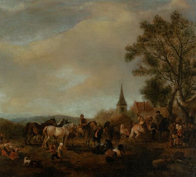 Lot 1030 - Circle of Philips Wouwerman Travelers Arriving...