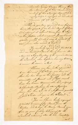 Lot 151 - [JAMAICA] RODNEY, GEORGE, Commander-in-Chief...