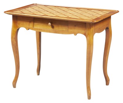 Lot 185 - Provincial Louis XV Style Fruitwood Parquetry Table