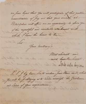 Lot 167 - LUZERNE, ANNE-CESAR, CHEVALIER DE LA Letter...