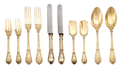 Lot 1181 - Odiot Sterling Silver-Gilt Dessert Service...