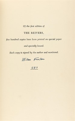 Lot 113 - FAULKNER, WILLIAM The Reivers. New York:...