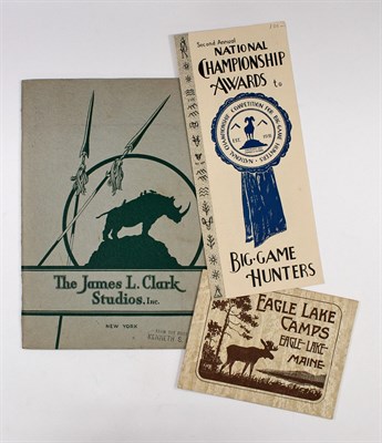 Lot 82 - [BIG GAME HUNTING--EPHEMERA] Nine pieces of...