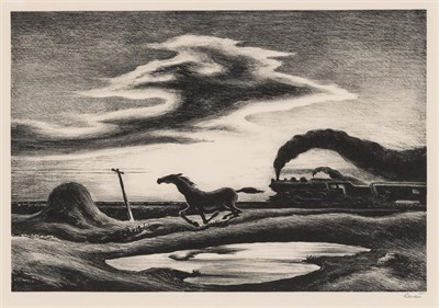 Lot 13 - Thomas Hart Benton (1889-1975) THE RACE (FATH...