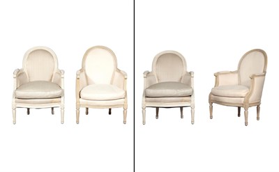 Lot 195 - Assembled Set of Four Louis XVI Style Painted...