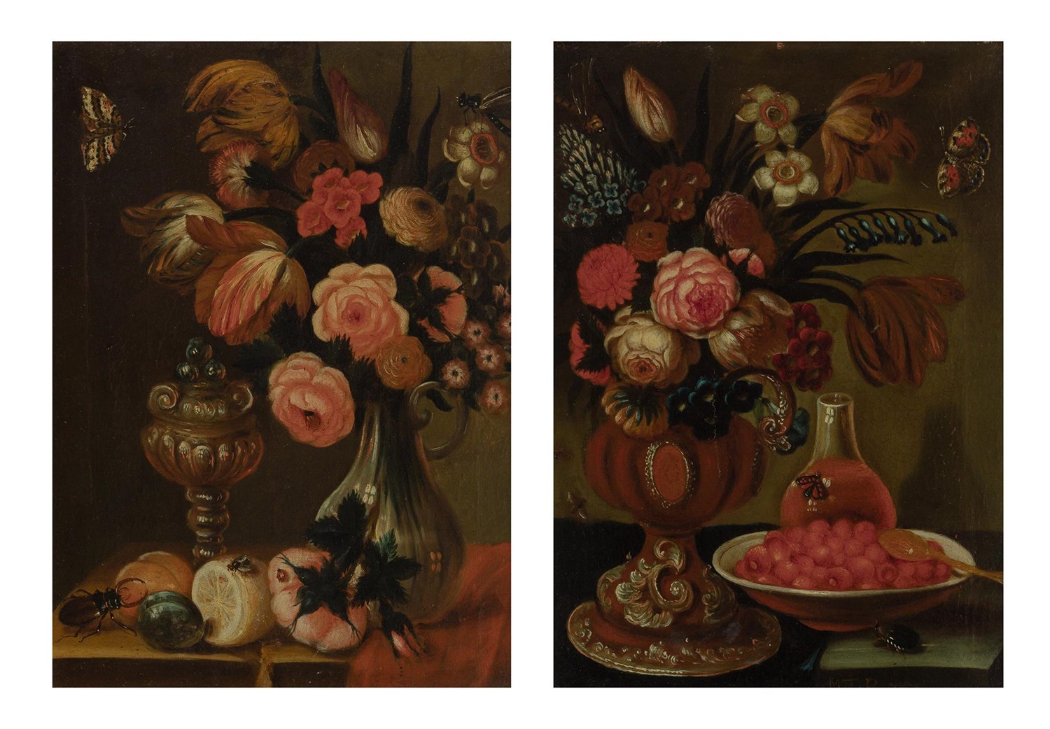 Lot 1038 - Dutch School 18th Century Still Lifes of...