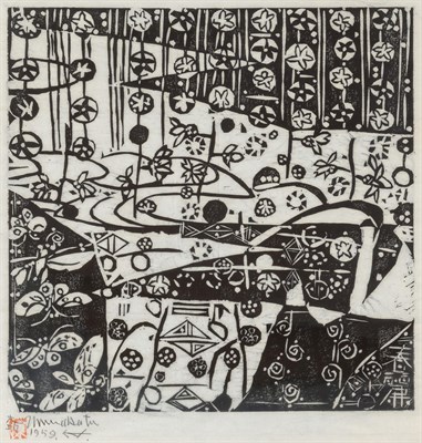 Lot 131 - Shiko Munakata (1903-1975) CHERRY BLOSSOMS AND...