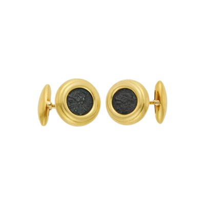 Lot 28 - Bulgari Pair of Gold and Bronze Coin 'Monete' Cufflinks