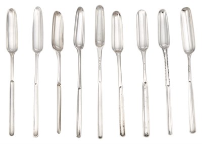 Lot 1201 - Group of Nine George III Sterling Silver...