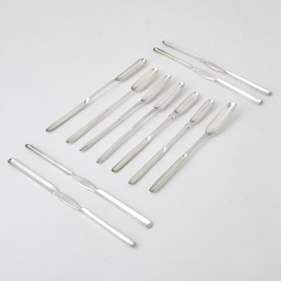 Lot 125 - Group of Four George III Sterling Silver Marrow Spoons, Including a Pair