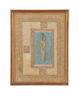 Lot 125 - An Indian Gouache and Parcel Gilt Manuscript Leaf