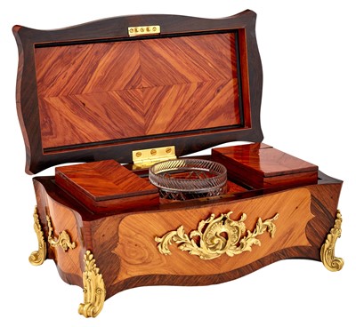 Lot 170 - Louis XV Style Gilt Bronze Mounted Tulipwood Tea Caddy