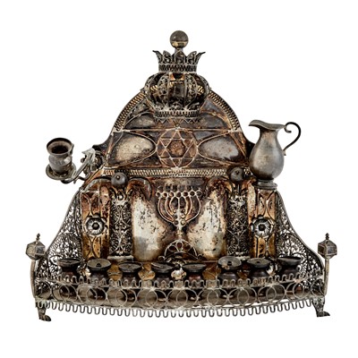 Lot 80 - Polish Silver Menorah