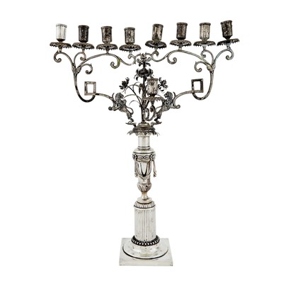 Lot 84 - Continental Silver Menorah