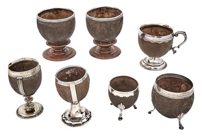 Lot 1215 - Group of Seven Silver and Silver Plate Mounted...