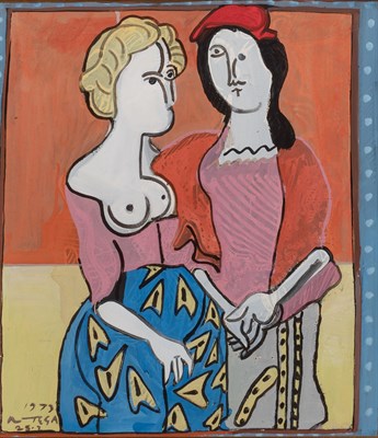 Lot 50 - José Ortega Spanish, 1921-1990 Los Amants,...