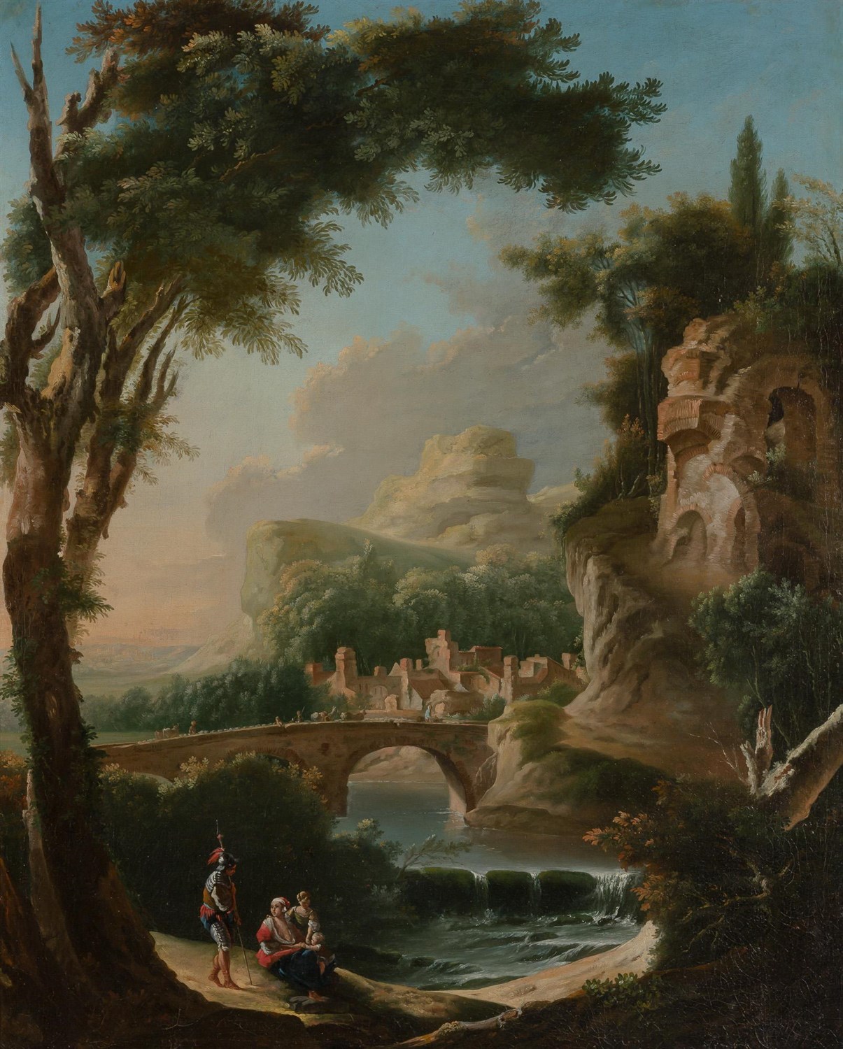Lot 1018 - Circle of Francesco Zuccarelli Capriccio of...