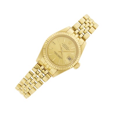 Lot 1026 - Rolex Gold 'Oyster Perpetual Datejust' Wristwatch, Ref. 6917