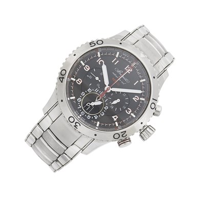 Lot 1034 - Breguet Gentleman's Stainless Steel 'Type XXII Retour en Vol 10Hz Flyback' Dualtime Chronograph Wristwatch, Ref. 3880