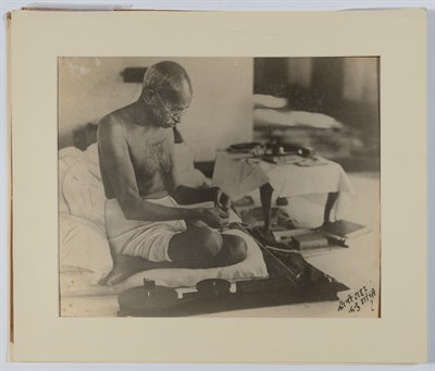 Lot 138 - [GANDHI, MAHATMA] Large format photograph of...