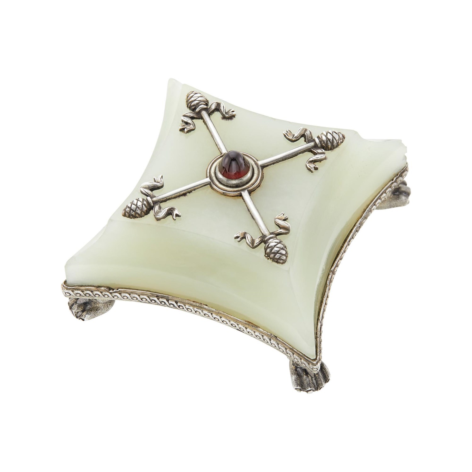 Lot 1127 - Fabergé Imperial Silver-Mounted Bowenite Bell...